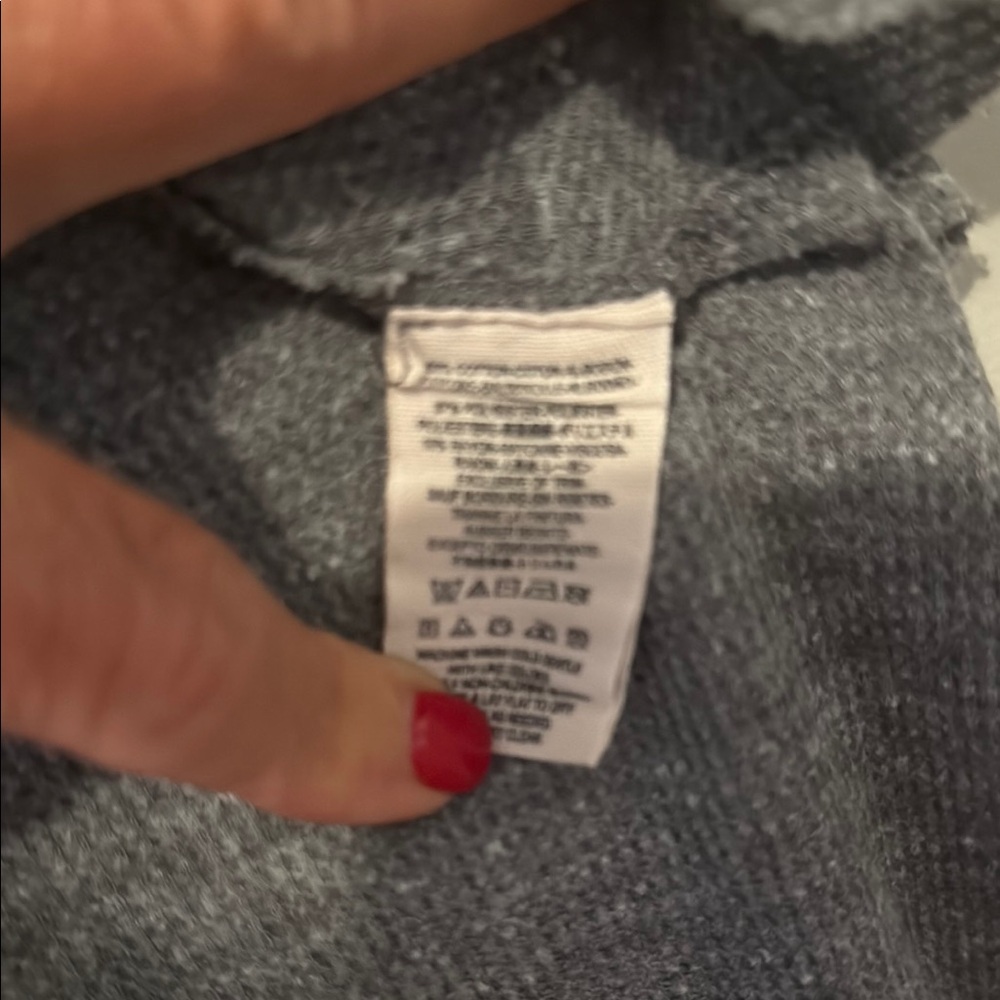 Free People Charcoal Gray Knit Top with Asymmetrical Lines Small - Picture 5 of 7